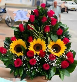 Rosas y girasoles R35